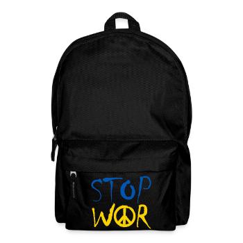 STOP WAR with Peace Sign Peace Symbol – Ukraine - Backpack - black - Front