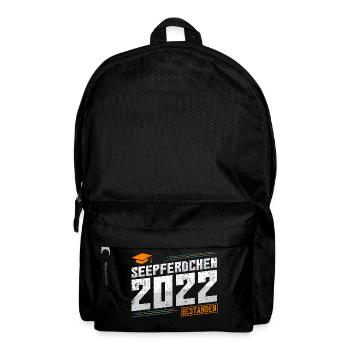 Seepferdchen 2022 bestanden Prüfung Abzeichen - Rucksack - Schwarz - Vorne