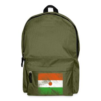 Niger Flagge - Vintage Grunge - Rucksack - Olivgrün - Vorne