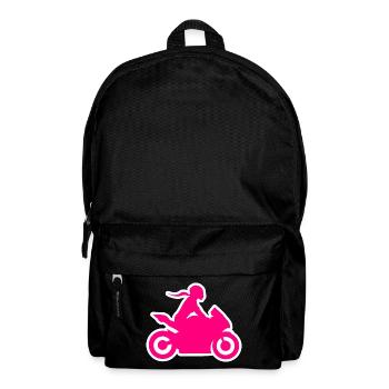 Motorradfahrerin Bikergirl Bikerin Frau Motorrad - Rucksack - Schwarz - Vorne