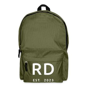 RD Est. 2023 Graduation Dietitian Student Gift - Backpack - olive green - Front