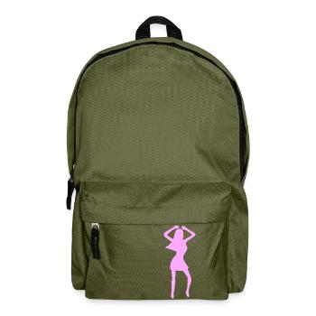 Female pink party girl - Backpack - olive green - Front