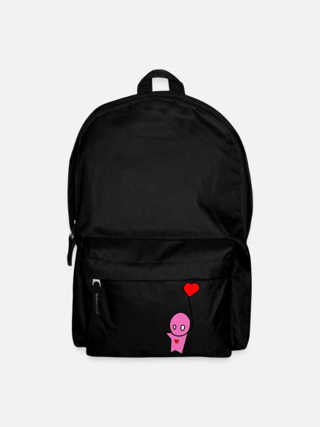 Rosa Figur Herz - Rucksack - Schwarz