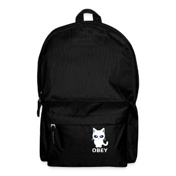 Katze Kätzchen gehorchen Spaß Obey Herrin - Rucksack - Schwarz - Vorne