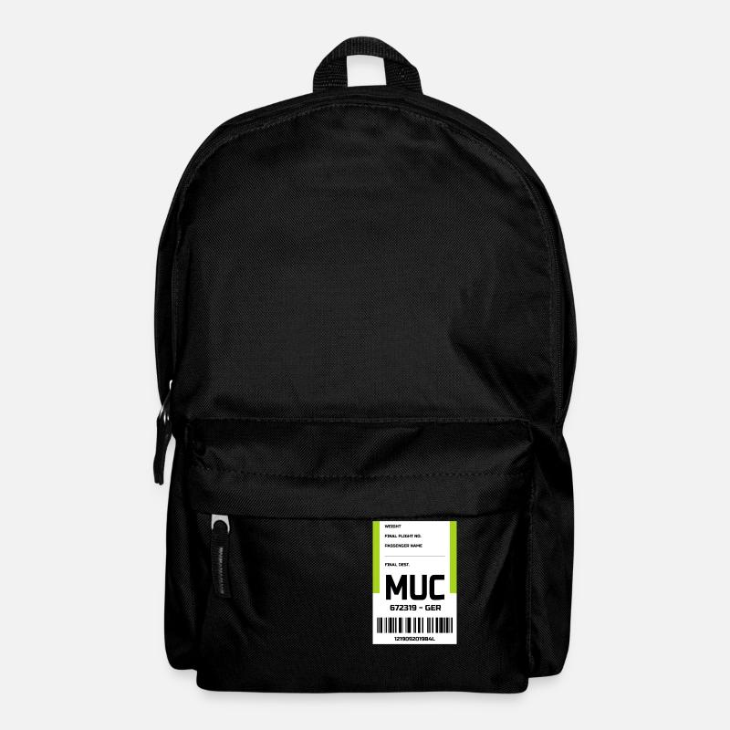 Flughafen Reise Etikett Aufkleber München MUC - Rucksack - Schwarz