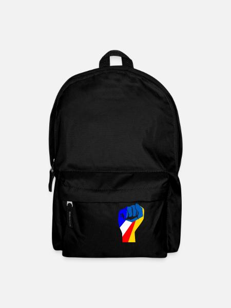 Drapeau Ukrainien et Français je soutien l'ukraine - Sac à dos - noir