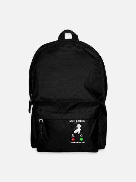 Dackel Dachshund - Mein Dackel ruft an, ich muss l - Rucksack - Schwarz