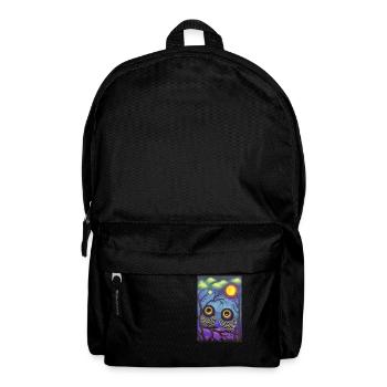 Eulen im Mond - Rucksack - Schwarz - Vorne