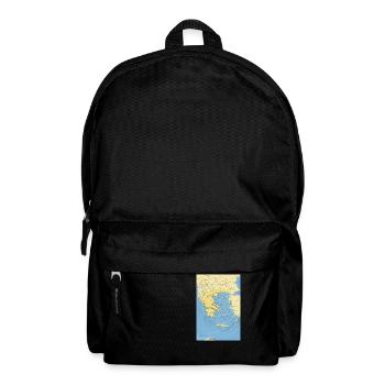 Griechenland Karte mit Städten Straßen Flüssen See - Rucksack - Schwarz - Vorne