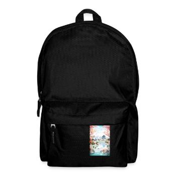 Japan Lake Landscape Temple Gift - Backpack - black - Front