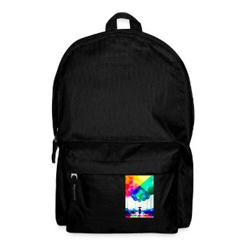 Regenbogen Regen - Rucksack - Schwarz - Vorne