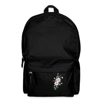 White pink flower - Backpack - black - Front