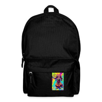 Modern Pop Art Print | Badger with Graffiti Colorful - Backpack - black - Front