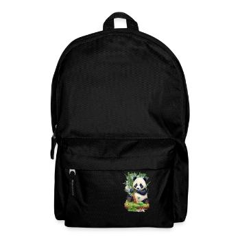 Panda Bär ißt Bambus - Rucksack - Schwarz - Vorne