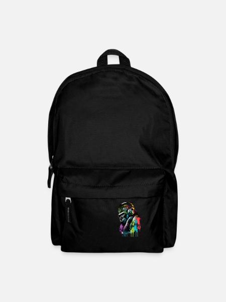 Gorilla mit Kopfhörern - Rucksack - Schwarz