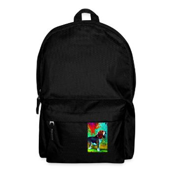 Modernes Pop-Art Print | bunt | Beagle Hund - Rucksack - Schwarz - Vorne