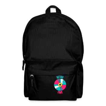 Retro-Zeit - Rucksack - Schwarz - Vorne