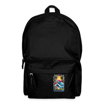 surf plage palmier soleil vacances - Sac à dos - noir - Devant