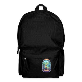 Dinosaur in a Cartoon Jar - Backpack - black - Front