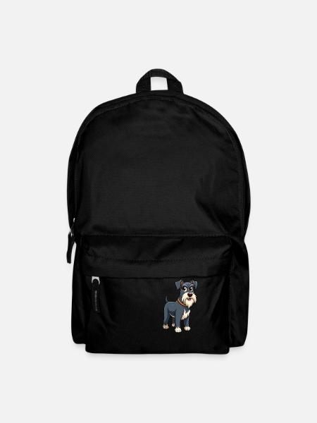 Graceful Standard Schnauzer Dog Art - Backpack - black