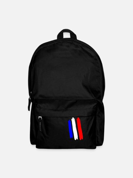 France France Lettrage de déclaration avec drapeau - Sac à dos - noir