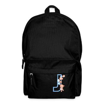 Blauer Bär J Buchstabe - Rucksack - Schwarz - Vorne