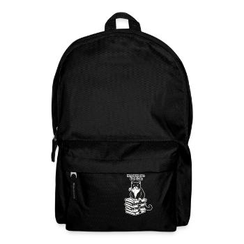 Chat assis sur des livres - Lire des livres, Chat de compagnie Design - Sac à dos - noir - Devant