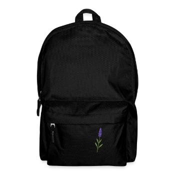 Lavendelblüte – zarte Naturkunst - Rucksack - Schwarz - Vorne