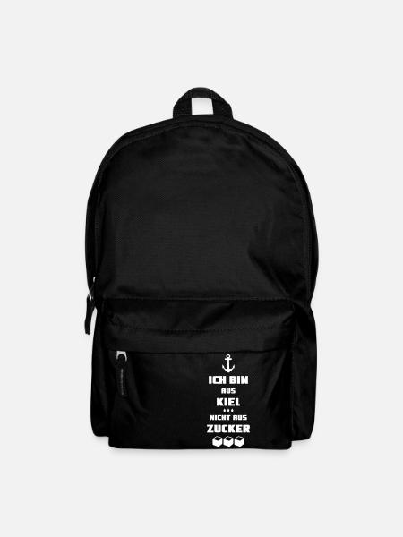 Ich bin aus Kiel nicht aus Zucker Regen Anker - Rucksack - Schwarz