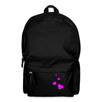 Coeurs roses - Sac à dos - noir - Devant