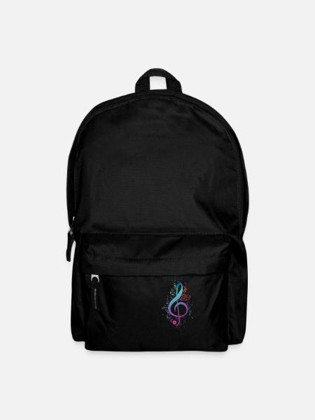 Notenschlüssel Musiker Geschenk Violinschlüssesl - Rucksack - Schwarz