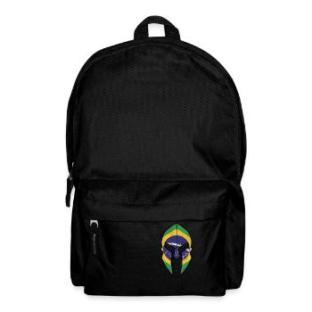 brazil flag in Spartan warrior Helmet - Rucksack - Schwarz - Vorne