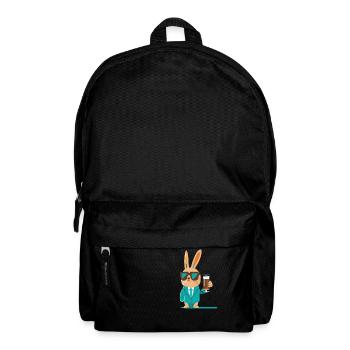 Cooles Häschen mit Bier und Sonnenbrille - Rucksack - Schwarz - Vorne