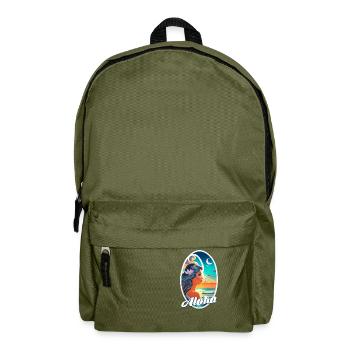 Aloha - Surfen - Retro - Rucksack - Olivgrün - Vorne