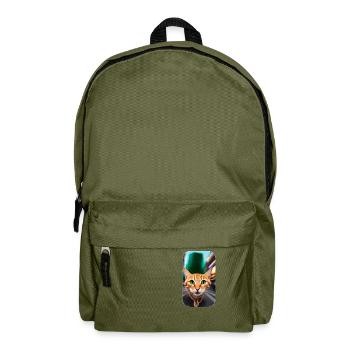 Neugierige katze - Rucksack - Olivgrün - Vorne