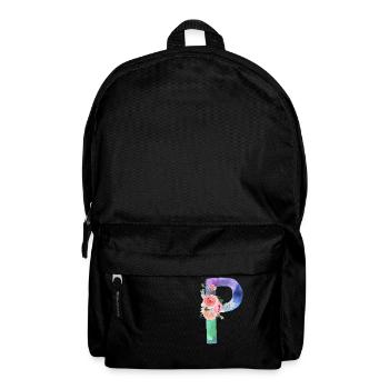 Letter P watercolor - Backpack - black - Front