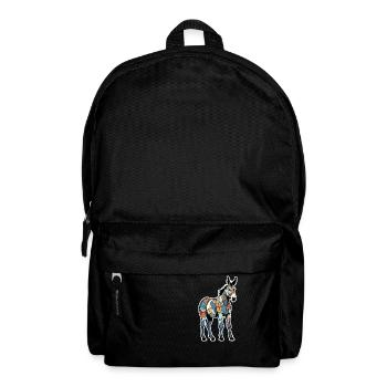 Esel / Tier /Grautier / Mähne / iah / Lasstier - Rucksack - Schwarz - Vorne