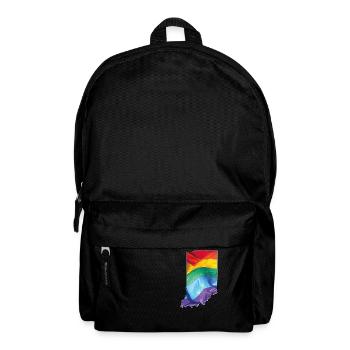 LGBTQ Flagge in der Indiana State Landkarte - Rucksack - Schwarz - Vorne