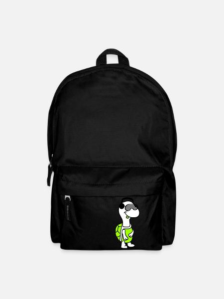 Cute Cool DJ Turtle Party Club Music Fun - Backpack - black