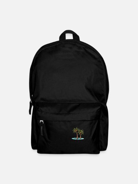 Palmen Insel Urlaub - Rucksack - Schwarz