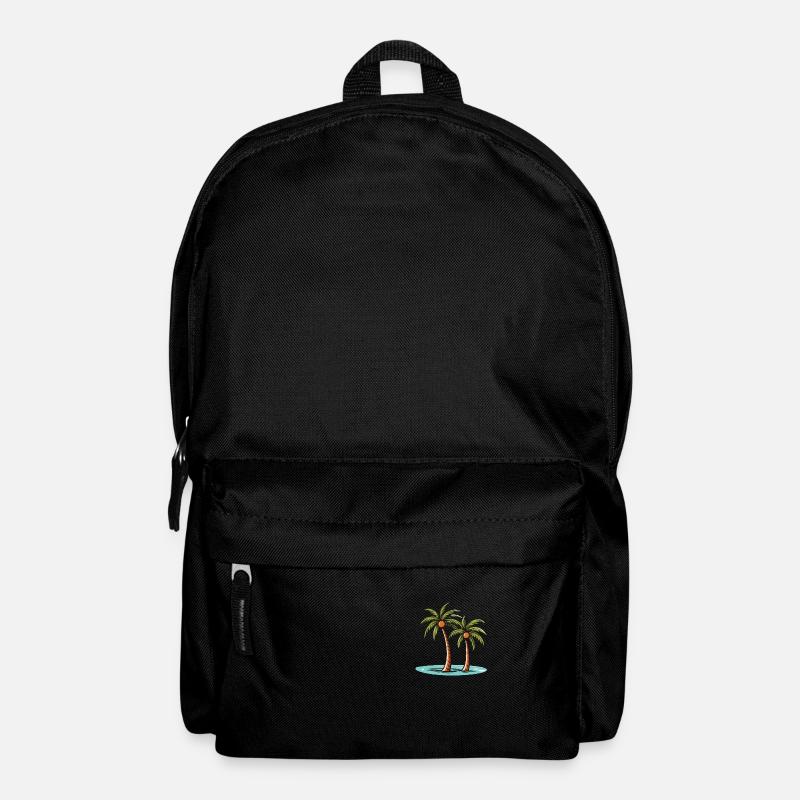 Palmen Insel Urlaub - Rucksack - Schwarz
