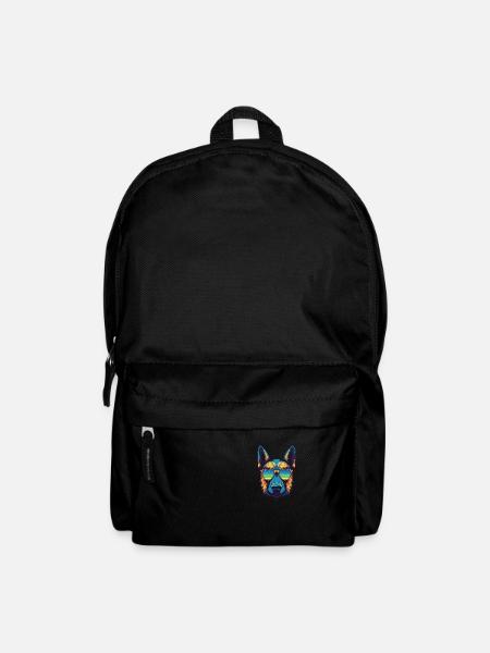 Schäferhund Hund Hipster Cool Party - Rucksack - Schwarz