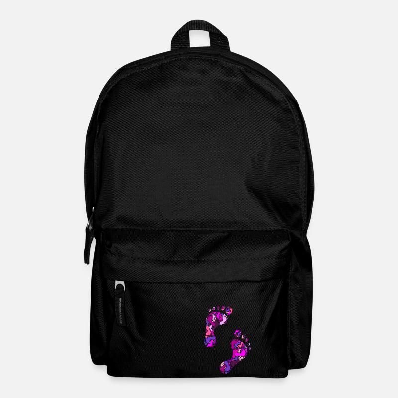 Fußabdrücke - Rucksack - Schwarz
