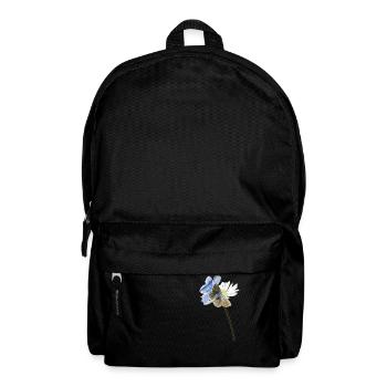 Two blue-eyed butterflies on a blossom - Backpack - black - Front