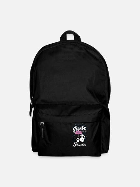 Beste große Schwester Panda Geschwister Mädchen - Rucksack - Schwarz