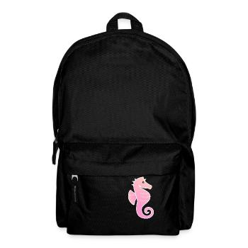 Sunrise Pink et Peach Outlined Ombre Seahorse - Sac à dos - noir - Devant