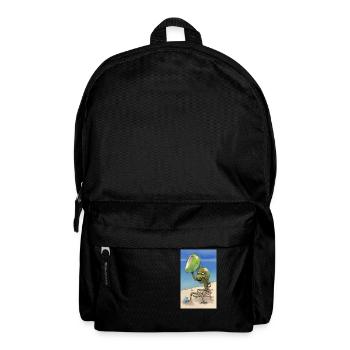 Crazy Comic Alien sur une plage avec un espace cocotier - Sac à dos - noir - Devant