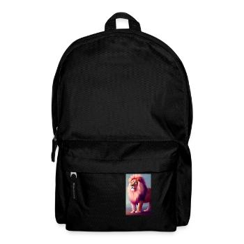 Comic Cartoon Drawing of a queer Lioness lion - Backpack - black - Front