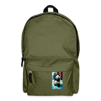 Panda ́s is watching you - Backpack - olive green - Front