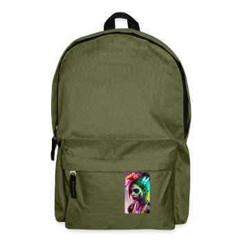 ARTWORK Zombie Gamergirl Rose - Backpack - olive green - Front